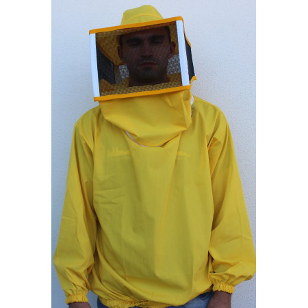 Beekeeper jacket with square veil, yellow (sizes M-L-XL-XXL)