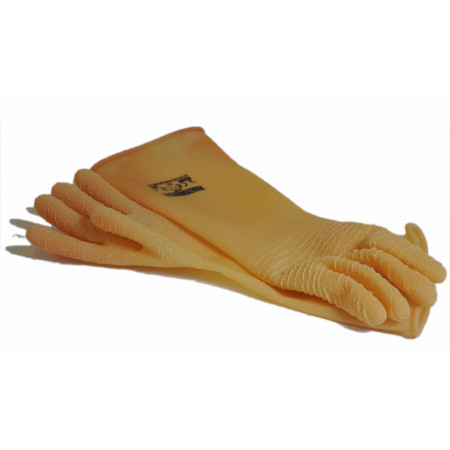 Reinforced latex gloves, "Parazigrinati", long sleeve Best