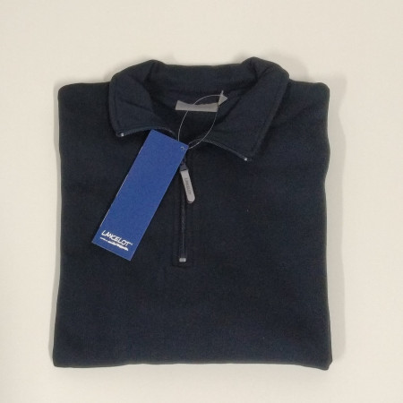Sweatshirt mit halbem Reißverschluss (blau-grau) GROSSE GRÖSSEN