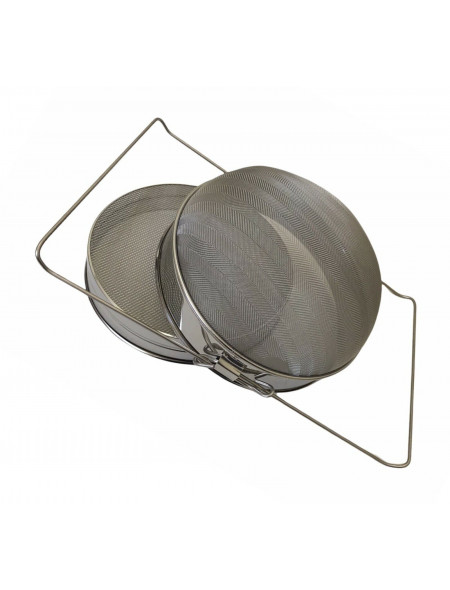 Extensible stainless steel double filter, 24 cm diameter