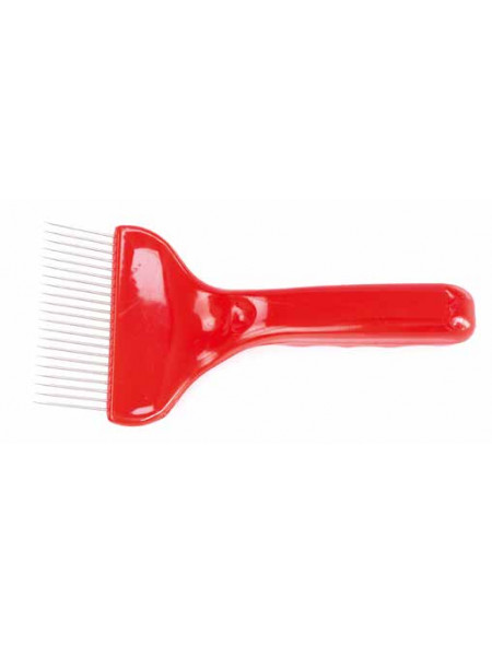 Capping scratcher, with plastic handle and steel teeth