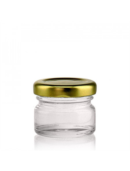 Small glass jar, SINGLE DOSE, gr. 30 (28 ml) with cap, pack of 120 pcs