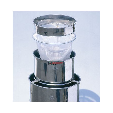 Honey double strainer, small, stainless steel, with nylon cloth