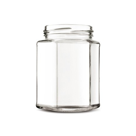 Vase en verre hexagonal ml 190 (33 pièces conf.) avec capsule
