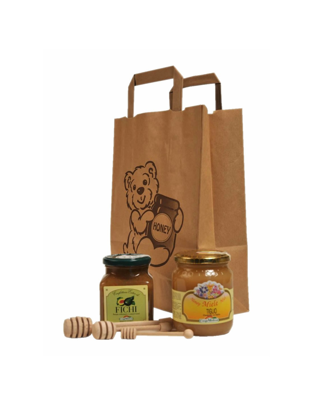 Sac de sac de papier avec lettrage d'ours et de miel Meilleur Prix €