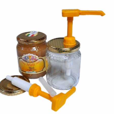 200 ml Yaheay Dispenser di miele Dosatore per miele,barattolo con supporto,vaso di vetro 